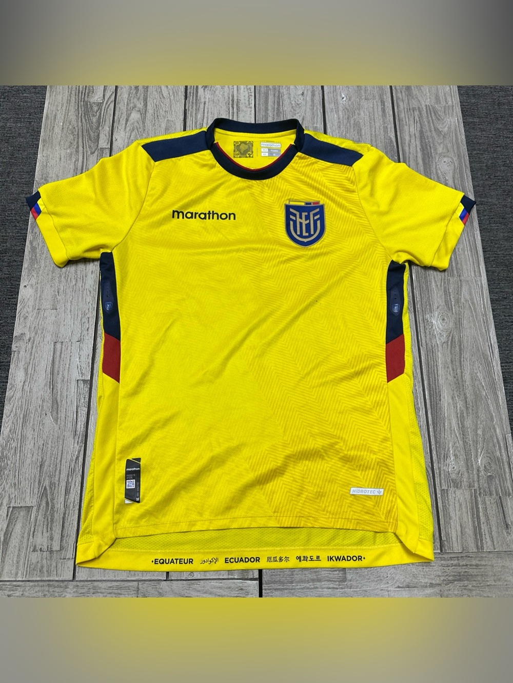 2022 Marathon Ecuador National Team Home Jersey Yellow Men's Medium Soccer